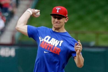 Johnny Manziel's First Pitch at Rangers Game Is Juuuuuuust a Bit Outside