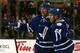 TORONTO, CANADA - APRIL 4: Mike Kostka #53 and John-Michael Liles #24 of the Toronto Maple Leafs celebrate John-Michael Liles goal against the Philadelphia Flyers during NHL action at the Air Canada Centre April 4, 2013 in Toronto, Ontario, Canada. (Photo by Abelimages/Getty Images)