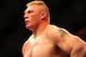Dec. 30, 2011; Las Vegas, NV, USA; UFC fighter Brock Lesnar during a heavyweight bout at UFC 141 at the MGM Grand Garden event center. Mandatory Credit: Mark J. Rebilas-USA TODAY Sports