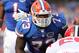 November 17, 2012; Gainesville FL, USA; Florida Gators defensive lineman Sharrif Floyd (73) gets ready to rush against the Jacksonville State Gamecocks during the second half at Ben Hill Griffin Stadium. Florida Gators defeated the Jacksonville State Gamecocks 23-0. Mandatory Credit: Kim Klement-USA TODAY Sports