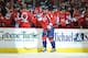 WASHINGTON, DC - APRIL 7: Alex Ovechkin #8 of the Washington Capitals celebrates scoring teams second goal in the second period during a NHL hockey game against the Tampa Bay Lightning on April 7, 2013 at the Verizon Center in Washington, DC. (Photo by Mitchell Layton/Getty Images)