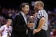 INDIANAPOLIS, IN - MARCH 31: Head coach Rick Pitino of the Louisville Cardinals talks with a referee against the Duke Blue Devils during the Midwest Regional Final round of the 2013 NCAA Men's Basketball Tournament at Lucas Oil Stadium on March 31, 2013 in Indianapolis, Indiana. (Photo by Streeter Lecka/Getty Images)
