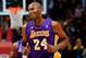 ATLANTA, GA - MARCH 13: Kobe Bryant #24 of the Los Angeles Lakers reacts after a basket against the Atlanta Hawks at Philips Arena on March 13, 2013 in Atlanta, Georgia. NOTE TO USER: User expressly acknowledges and agrees that, by downloading and or using this photograph, User is consenting to the terms and conditions of the Getty Images License Agreement. (Photo by Kevin C. Cox/Getty Images)