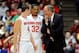 DAYTON, OH - MARCH 22: Head coach Thad Matta of the Ohio State Buckeyes talks to Aaron Craft #4 and Lenzelle Smith, Jr. #32 in the first half against the Iona Gaels during the second round of the 2013 NCAA Men's Basketball Tournament at UD Arena on March 22, 2013 in Dayton, Ohio. (Photo by Jason Miller/Getty Images)