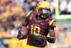 Nov 17, 2012; Tempe, AZ, USA; Arizona State Sun Devils safety Keelan Johnson (10) runs after intercepting the ball during first quarter against the Washington State Cougars at Sun Devil Stadium. Mandatory Credit: Allan Henry-USA TODAY Sports
