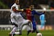 LONDON, ENGLAND - APRIL 04: Lewis Holtby of Tottenham Hotspur tackles Mohamed Salah of FC Basel during the UEFA Europa League quarter-final first leg between Tottenham Hotspur FC and FC Basel 1893 at White Hart Lane on April 4, 2013 in London, England. (Photo by Paul Gilham/Getty Images)