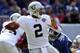 EAST RUTHERFORD, NJ - OCTOBER 11: JaMarcus Russell #2 of the Oakland Raiders throws a pass against the New York Giants on October 11, 2009 at Giants Stadium in East Rutherford, New Jersey. (Photo by Jim McIsaac/Getty Images)