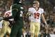 September 29, 2012; Tampa, FL, USA; Florida State Seminoles kicker Dustin Hopkins (18) kicks an extra point against the South Florida Bulls during the second half at Raymond James Stadium. Florida State Seminoles defeated the South Florida Bulls 30-17. Mandatory Credit: Kim Klement-USA TODAY Sports