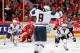 Bozek (wearing No. 9) celebrates after scoring the second goal for the US in the gold-medal game (Photo by Andre Ringuette/HHOF-IIHF Images)