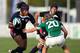GUILDFORD, ENGLAND - SEPTEMBER 01: Phaidra Knight of the USA is tackled Claire Molloy of Ireland during the IRB 2010 Women's Rugby World Cup 5th place semi final match between Ireland and the USA at Surrey Sports Park on September 1, 2010 in Guildford, England. (Photo by Bryn Lennon/Getty Images)