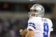 Dec 2, 2012; Arlington, TX, USA; Dallas Cowboys quarterback Tony Romo (9) smiles prior to the game against the Philadelphia Eagles at Cowboys Stadium. Mandatory Credit: Matthew Emmons-USA TODAY Sports