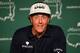 AUGUSTA, GA - APRIL 09: Phil Mickelson of the United States talks to the media during a press conference after a practice round prior to the start of the 2013 Masters Tournament at Augusta National Golf Club on April 9, 2013 in Augusta, Georgia. (Photo by David Cannon/Getty Images)
