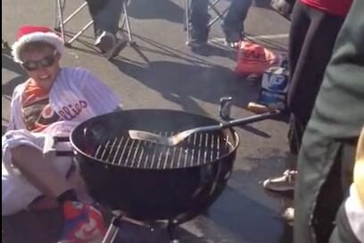 Drunk Phillies Fan Gets Branded with Hot Spatula at Tailgate