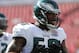 December 9, 2012; Tampa, FL, USA; Philadelphia Eagles defensive end Trent Cole (58) against the Tampa Bay Buccaneers prior to the game at Raymond James Stadium. Mandatory Credit: Kim Klement-USA TODAY Sports