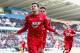 READING, ENGLAND - APRIL 06: Adam Lallana of Southampton celebrates scoring his side's second goal during the Barclays Premier League match between Reading and Southampton at the Madejski Stadium on April 6, 2013 in Reading, England. (Photo by Scott Heavey/Getty Images)