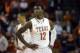 Feb 27, 2013; Austin, TX, USA; Texas Longhorns guard Myck Kabongo (12) reacts against the Oklahoma Sooners during the second half at the Frank Erwin Special Events Center. Texas beat Oklahoma 92-86. Mandatory Credit: Brendan Maloney-USA TODAY Sports