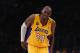 LOS ANGELES, CA - APRIL 12: Kobe Bryant #24 of the Los Angeles Lakers appears to injure himself against the Golden State Warriors in the third quarter at Staples Center on April 12, 2013 in Los Angeles, California. The Lakers defeated the Warriors 118-116. NOTE TO USER: User expressly acknowledges and agrees that, by downloading and or using this photograph, User is consenting to the terms and conditions of the Getty Images License Agreement. (Photo by Jeff Gross/Getty Images)