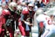 April 13, 2013; Tallahassee, FL, USA; Florida State Seminoles quarterback Jameis Winston (5) calls an audible during the first half of the spring game at Doak Campbell Stadium. Mandatory Credit: Melina Vastola-USA TODAY Sports