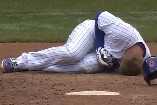 Cubs C Steve Clevenger Injured Himself Striking out to End the Game