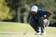 AUGUSTA, GA - APRIL 13: Tiger Woods of the United States lines up a putt on the 18th hole during the third round of the 2013 Masters Tournament at Augusta National Golf Club on April 13, 2013 in Augusta, Georgia. (Photo by Andrew Redington/Getty Images)