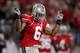 COLUMBUS, OH - SEPTEMBER 12: Linebacker Etienne Sabino #6 of the Ohio State Buckeyes celebrates after stopping C.J. Gable #2 of the USC Trojans (not pictured) during the first quarter of the game at Ohio Stadium on September 12, 2009 in Columbus, Ohio. (Photo by Andy Lyons/Getty Images)