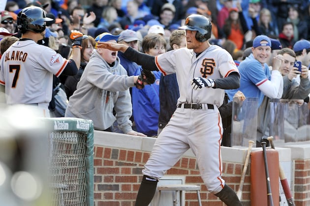 'Full Throttle' Pence Rescues Giants at Wrigley