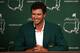 AUGUSTA, GA - APRIL 14: Adam Scott of Australia addresses the media as he enters the news conference after Scott won the 2013 Masters Tournament at Augusta National Golf Club on April 14, 2013 in Augusta, Georgia. (Photo by Andrew Redington/Getty Images)