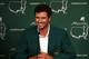 AUGUSTA, GA - APRIL 14: Adam Scott of Australia addresses the media as he enters the news conference after Scott won the 2013 Masters Tournament at Augusta National Golf Club on April 14, 2013 in Augusta, Georgia. (Photo by Andrew Redington/Getty Images)