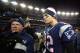FOXBORO, MA - JANUARY 20: Tom Brady #12 of the New England Patriots reacts after being defeated by the Baltimore Ravens in the 2013 AFC Championship game at Gillette Stadium on January 20, 2013 in Foxboro, Massachusetts. The Baltimore Ravens defeated the New England Patriots 28-13. (Photo by Elsa/Getty Images)