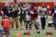 Mar 13, 2013; Tuscaloosa, AL, USA; Alabama Crimson Tide offensive lineman Chance Warmack runs a drill during Alabama pro day at the Mal M. Moore Athletic Facility. Mandatory Credit: Kelly Lambert-USA TODAY Sports
