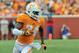 Sep 8, 2012; Knoxville, TN, USA; Tennessee Volunteers wide receiver Cordarrelle Patterson (84) runs the ball against the Georgia State Panthers during the game at Neyland Stadium. Mandatory Credit: Jim Brown-USA TODAY Sports
