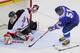 Andrei Kovalenko, shooting on Chris Terreri, had a hat trick for the victorious Russian Legends (NJ.com photo)
