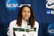Mar 26, 2013; Waco, TX, USA; Baylor Bears center Brittney Griner (42) speaks to the media after the game against the Florida State Seminoles during the second round of the 2013 NCAA womens basketball tournament at the Ferrell Center. Mandatory Credit: Kevin Jairaj-USA TODAY Sports
