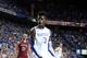 LEXINGTON, KY - NOVEMBER 05: Nerlens Noel #3 of the Kentucky Wildcats celebrates after dunking the ball during the exhibition game against the Transylvania Pioneers at Rupp Arena on November 5, 2012 in Lexington, Kentucky. (Photo by Andy Lyons/Getty Images)