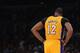 LOS ANGELES, CA - FEBRUARY 28: Dwight Howard #12 of the Los Angeles Lakers reacts to his foul during the game against the Minnesota Timberwolves at Staples Center on February 28, 2013 in Los Angeles, California. NOTE TO USER: User expressly acknowledges and agrees that, by downloading and or using this photograph, User is consenting to the terms and conditions of the Getty Images License Agreement. (Photo by Harry How/Getty Images)