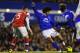LIVERPOOL, ENGLAND - NOVEMBER 28: Marouane Fellaini of Everton scores his team's first goal to make the score 1-1 during the Barclays Premier League match between Everton and Arsenal at Goodison Park on November 28, 2012 in Liverpool, England. (Photo by Laurence Griffiths/Getty Images)