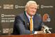 Jan 11, 2013; Berea, OH, USA; Cleveland Browns owner Jimmy Haslam III during a press conference at the team's training facility. Mandatory Credit: David Richard-USA TODAY Sports