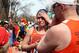 BOSTON, MA - APRIL 15: A runner reacts near Kenmore Square after two bombs exploded during the 117th Boston Marathon on April 15, 2013 in Boston, Massachusetts. Two people are confirmed dead and at least 23 injured after two explosions went off near the finish line to the marathon. (Photo by Alex Trautwig/Getty Images)
