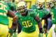 EUGENE, OR - SEPTEMBER 1: Dion Jordan #96 of the Oregon Ducks during warm ups against the Arkansas State Red Wolves on September 1, 2012 at Autzen Stadium in Eugene, Oregon. Oregon won the game 57-34. (Photo by Craig Mitchelldyer/Getty Images)