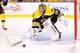 BOSTON, MA - APRIL 2: Anton Khudobin #35 of the Boston Bruins makes a stick save against the Ottawa Senators in the second period during the game on April 2, 2013 at TD Garden in Boston, Massachusetts. (Photo by Jared Wickerham/Getty Images)