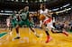BOSTON, MA - MARCH 13: Terrence Ross #31 of the Toronto Raptors drives to the basket in front of Jordan Crawford #27 of the Boston Celtics during the game on March 13, 2013 at TD Garden in Boston, Massachusetts. NOTE TO USER: User expressly acknowledges and agrees that, by downloading and or using this photograph, User is consenting to the terms and conditions of the Getty Images License Agreement. (Photo by Jared Wickerham/Getty Images)