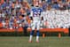 November 17, 2012; Gainesville FL, USA; Florida Gators defensive back Matt Elam (22) gets ready against the Jacksonville State Gamecocks during the second half at Ben Hill Griffin Stadium. Florida Gators defeated the Jacksonville State Gamecocks 23-0. Mandatory Credit: Kim Klement-USA TODAY Sports