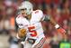 Nov 17, 2012; Madison, WI, USA; Ohio State Buckeyes quarterback Braxton Miller (5) during the game against the Wisconsin Badgers at Camp Randall Stadium. Ohio State defeated Wisconsin 21-14 in overtime. Mandatory Credit: Jeff Hanisch-USA TODAY Sports