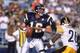 24 Dec 2000: Quarterback Ryan Leaf #16 of the San Diego Chargers looks to pass the ball during the game against the Pittsburgh Steelers at Qualcomm Stadium in San Diego, California. The Steelers defeated the Chargers 34-21.Mandatory Credit: Stephen Dunn /Allsport