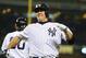 NEW YORK, NY - APRIL 12: Kevin Youkilis #36 of the New York Yankees reacts after he is tagged out in a run down trying to stretch a single into a double by Alexi Casilla #12 of the Baltimore Orioles in the third inning during their game on April 12, 2013 at Yankee Stadium in the Bronx borough of New York City (Photo by Al Bello/Getty Images)