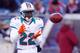 FOXBORO, MA - DECEMBER 30: Reggie Bush #22 of the Miami Dolphins catches a pass before a game with the New England Patriots at Gillette Stadium on December 30, 2012 in Foxboro, Massachusetts. (Photo by Jim Rogash/Getty Images)
