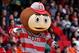 DAYTON, OH - MARCH 22: The Ohio State Buckeyes mascot Brutus walks on the court during a game stoppage in the first half against the Iona Gaels during the second round of the 2013 NCAA Men's Basketball Tournament at UD Arena on March 22, 2013 in Dayton, Ohio. (Photo by Joe Robbins/Getty Images)