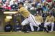 MILWAUKEE, WI - APRIL 7: Norichika Aoki #7 of the Milwaukee Brewers bats against the Arizona Diamondbacks at Miller Park on April 7, 2013 in Milwaukee, Wisconsin. (Photo by Tom Lynn/Getty Images)