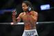 August 11, 2012; Denver, CO, USA; Benson Henderson fights Frankie Edgar (not pictured) during UFC 150 at the Pepsi Center. Mandatory Credit: Ron Chenoy-USA TODAY Sports