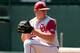 June 3, 2012; Charlottesville, VA, USA; Oklahoma Sooner pitcher Jonathan Gray (22) pitches against the Army Black Knights in the first inning in game three of the Charlottesville regional at Davenport Field. Mandatory Credit: Kyle Laferriere-USA TODAY Sports